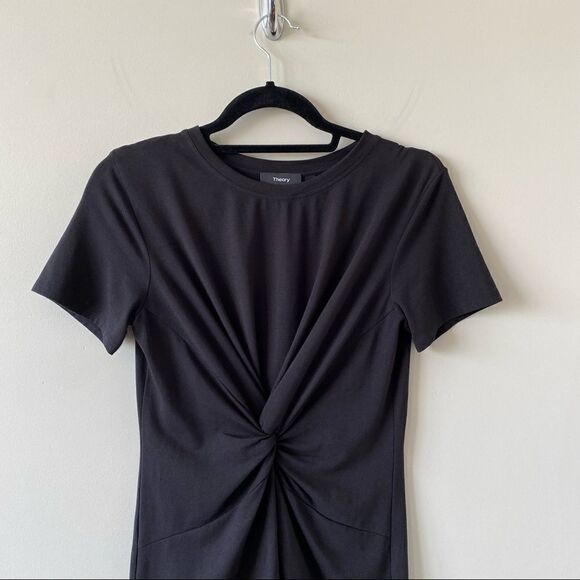 Theory-Black Knot Tee Mini Dress (Size:Small) - Picture 4 of 9